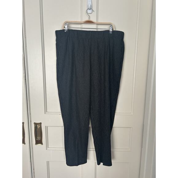 Eileen Fisher Wool Blend Striped Pull On Tapered Ankle Pants Womens Size XL NWT - Picture 1 of 9